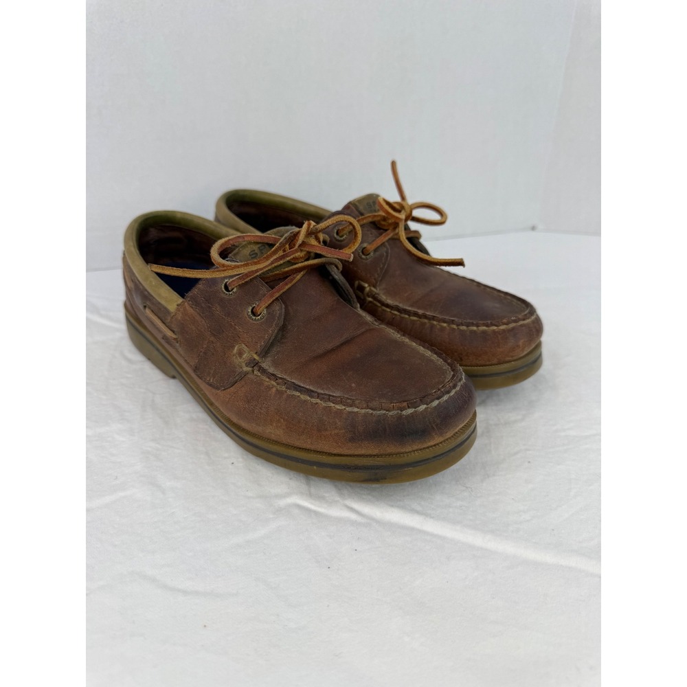 Sperry Top-Sider Mens Brown Leather Boat Shoes 0196105 Deck Shoes Size 8.5 M